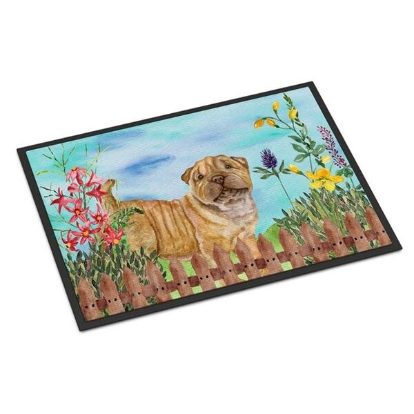 Carolines Treasures Carolines Treasures CK1281JMAT Shar Pei Puppy Spring Indoor or Outdoor Mat - 24 x 36 in. CK1281JMAT - main